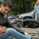 motorcycle crash with auto mobile